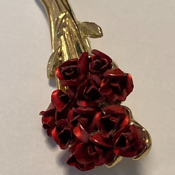 DM 97 Vintage Avon Pin Bouquet of Roses Signed - Picture 3 of 4